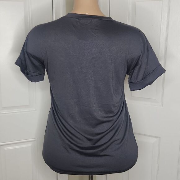 MIHOLL GraV-Neck Short Sleeve Shirts Casual Loose fit comfy Tee T-Shirt - Picture 3 of 8